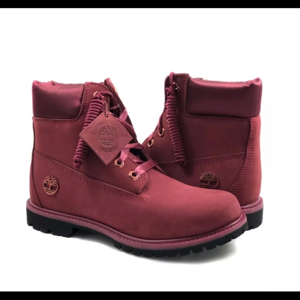 Timberland Women's 6” Premium WTRPRF in BURGUNDY